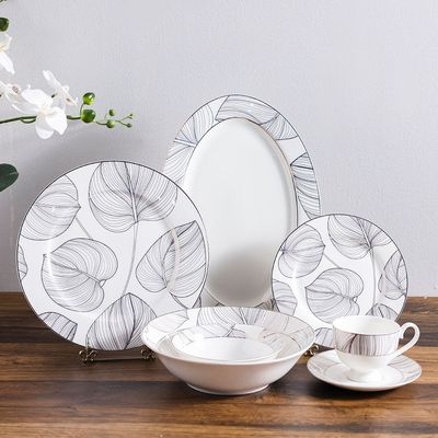 Larson 32-Pc New Bone China Dinner Set -Serves 6