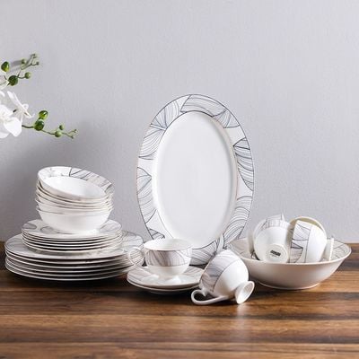 Larson 32-Pc New Bone China Dinner Set -Serves 6