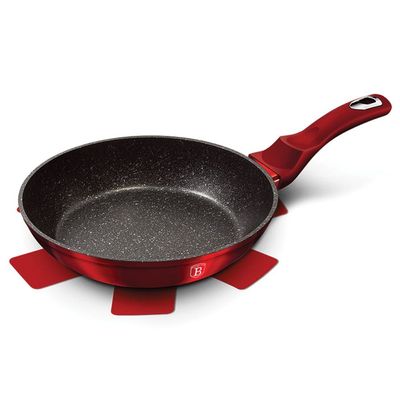 Berlingerhaus Frypan, 30 Cm, Metallic Line Burgundy Edition Free Protector