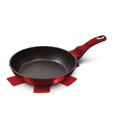 Berlingerhaus Frypan, 30 Cm, Metallic Line Burgundy Edition Free Protector