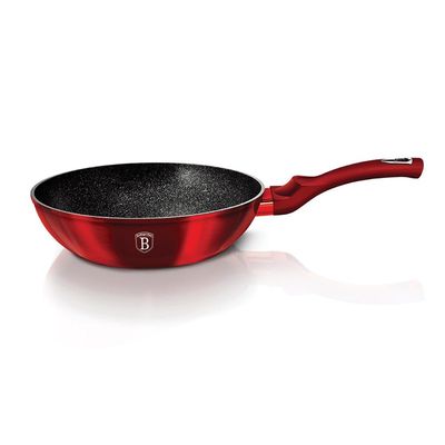 Berlingerhaus Wok, 28 Cm, Metallic Line Burgundy Edition Free Protector