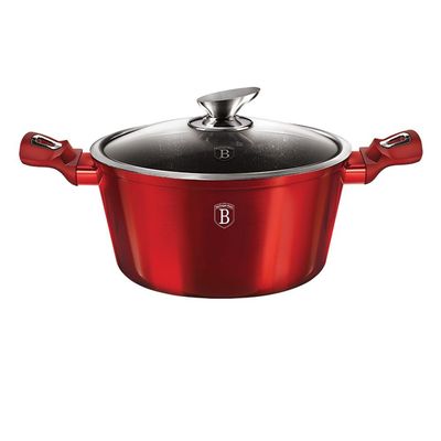 Berlingerhaus Casserole With Lid, 28 Cm, Metallic Line Burgundy Edition