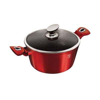 Berlingerhaus Casserole With Lid, 28 Cm, Metallic Line Burgundy Edition