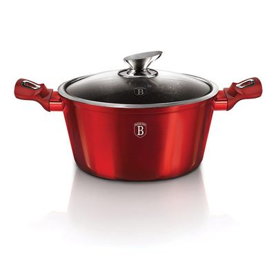 Berlingerhaus Casserole With Lid, 28 Cm, Metallic Line Burgundy Edition