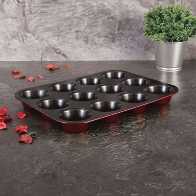 Berlingerhaus 12 Pits Muffin Pan, 35X26.5X3 Cm Burgundy