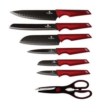 Berlingerhaus 7 -Piece Knife Set, Burgundy