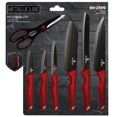 Berlingerhaus 7 -Piece Knife Set, Burgundy