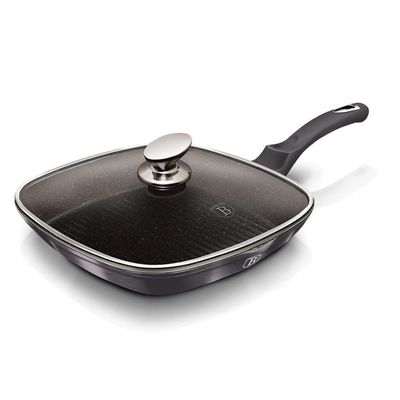 Berlingerhaus Grill Pan With Lid, 28 Cm,2.1L Metallic Line Carbon Pro Edition