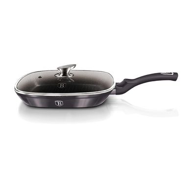 Berlingerhaus Grill Pan With Lid, 28 Cm,2.1L Metallic Line Carbon Pro Edition