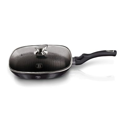 Berlingerhaus Grill Pan With Lid, 28 Cm,2.1L Metallic Line Carbon Pro Edition