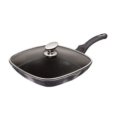 Berlingerhaus Grill Pan With Lid, 28 Cm,2.1L Metallic Line Carbon Pro Edition