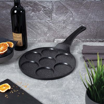 Berlingerhaus 7 Holes Blank Pancake Pan, 26X1.3 Cm, Granite Diamond Line