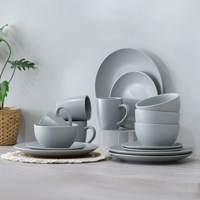 Grey and white dinner set best sale