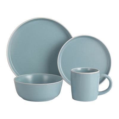 Ernesto 24 -Pc Stoneware Matt Color Glazed Dinner Set - Blue