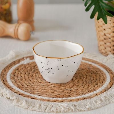 Aadira Bowl White,Gold 5 Inch