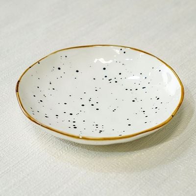 Aadira Soup Plate White,Gold 8 Inch