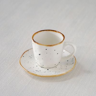 Aadira Cup And Saucer White,Gold 200Ml