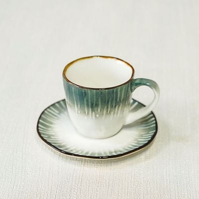 Ava Cup And Saucer Green 200Ml