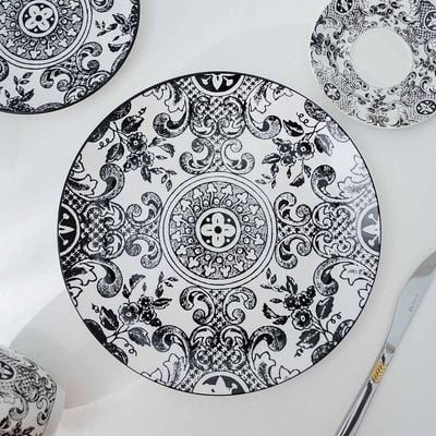 Angelika 20-Pc Porcelain Dinner Set - Black-Serves 4