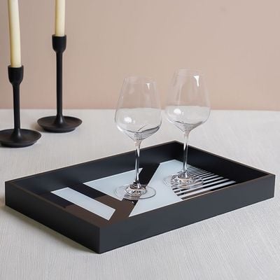 Elizabeth Serving Tray Black 43 X 27 X 4.5 Cm 