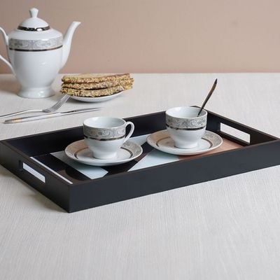 Elizabeth Serving Tray Black 43 X 27 X 4.5 Cm 