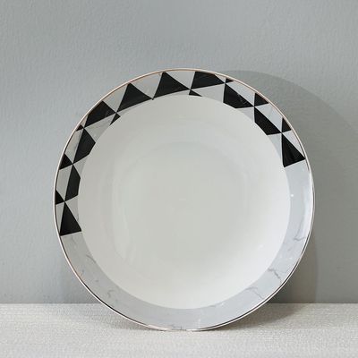 Geometric 32-Pc New Bone China Dinner Set -Serves 6