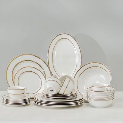 Vella 32-Pc New Bone China Dinner Set -Serves 6