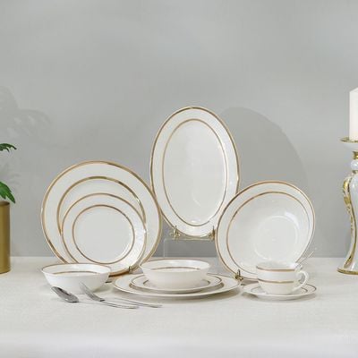 Vella 32-Pc New Bone China Dinner Set -Serves 6