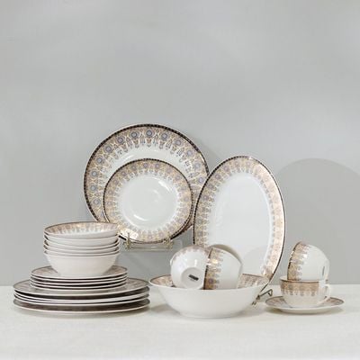 Sahara 32-Pc New Bone China Dinner Set -Serves 6