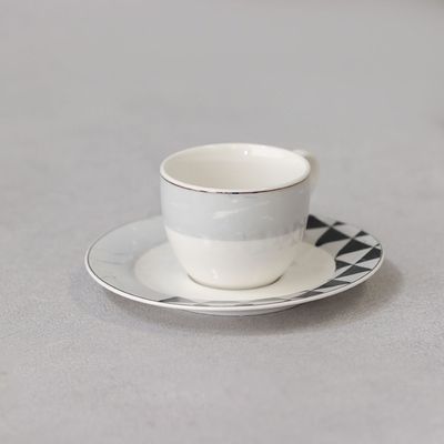 Geometric 12-Piece New Bone China Coffee Cup Set 90Ml -Serve 6