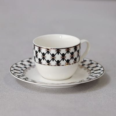 Delvine 12-Piece New Bone China Coffee Cup Set 90Ml -Serve 6