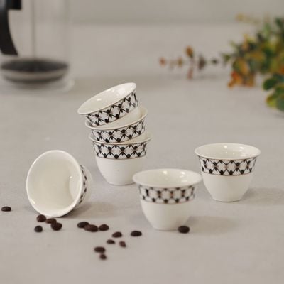 Delvine 6-Piece New Bone China Cawa Cup Set 80Ml -Serve 6