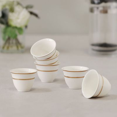 Vella 6-Piece New Bone China Cawa Cup Set 80Ml -Serve 6