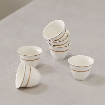 Vella 6-Piece New Bone China Cawa Cup Set 80Ml -Serve 6