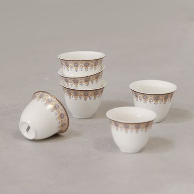 Sahara 6-Piece New Bone China Cawa Cup Set 80Ml -Serve 6