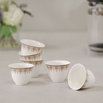 Sahara 6-Piece New Bone China Cawa Cup Set 80Ml -Serve 6