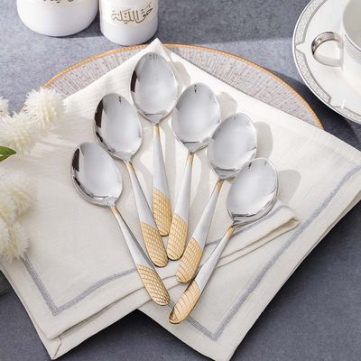 Sigma Base 6-Piece Dinner Spoon Silver,Gold L-18.5 CM