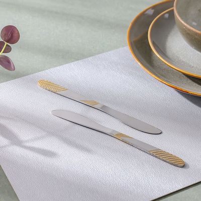Sigma Base 2-Pc Dinner Knife - Silver/Gold - 21.5 cm (L)