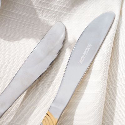Sigma Base 2-Pc Dinner Knife - Silver/Gold - 21.5 cm (L)