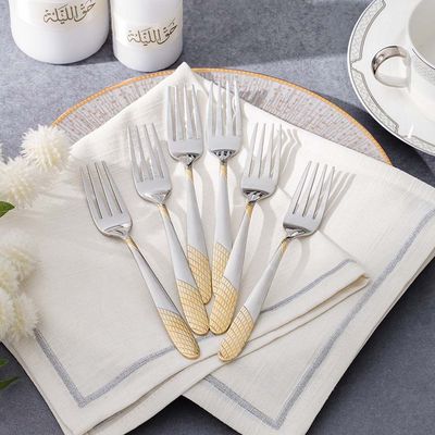 Sigma Base 6-Piece Dinner Fork Silver,Gold L-18.5 CM