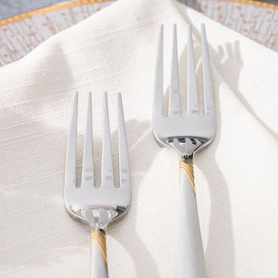 Sigma Base 6-Piece Dinner Fork Silver,Gold L-18.5 CM