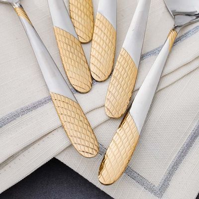 Sigma Base 6-Pc Soup Spoon - Silver/Gold - L - 15.7 cm