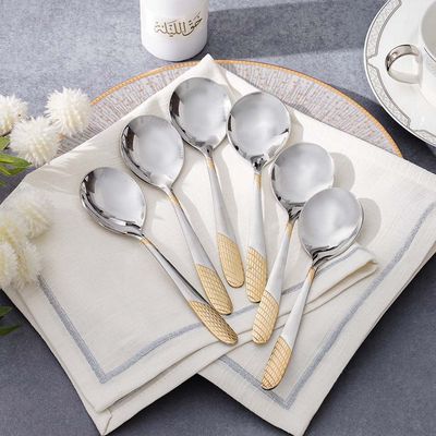 Sigma Base 6-Pc Soup Spoon - Silver/Gold - L - 15.7 cm