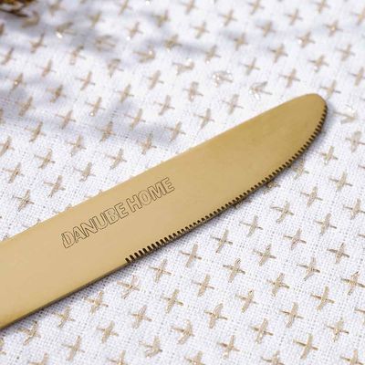 Pvd Lotus 2-Pc Dinner Knife - Gold - 21x1.8 cm