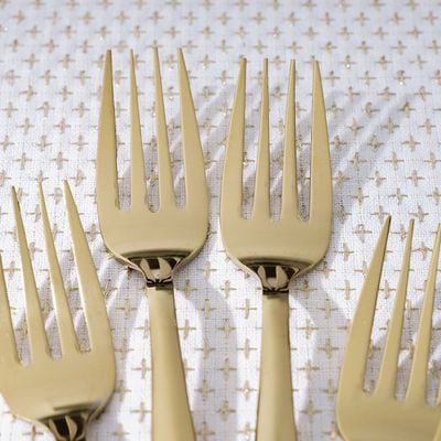 Pvd Lotus 6-Pc Dinner Fork - Gold - 18.6x2.8 cm