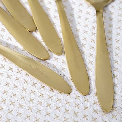 Pvd Lotus 6-Piece Baby Spoon Gold 16.5 X 3.5CM