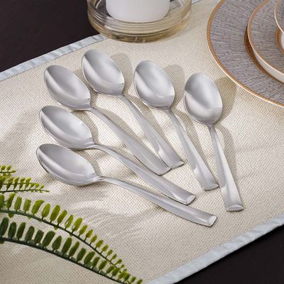 Dune 6-Pc Dinner Spoon - Silver - 18x4 cm