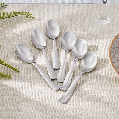 Dune 6-Pc Coffee Spoon - Silver - 14x3.5 cm