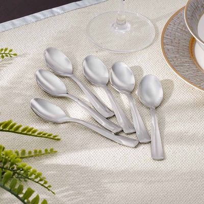 Dune 6-Pc Coffee Spoon - Silver - 14x3.5 cm