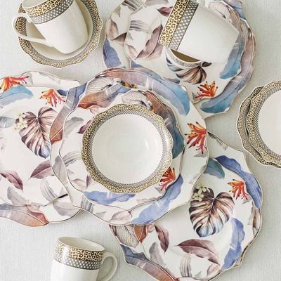 Angelika 16-Pc Lotus Shape New Bone China Dinner Set - Serves 4